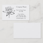 ロータスフラワーブラックアンドホワイトインクスケッチアート 名刺 (正面/裏面)