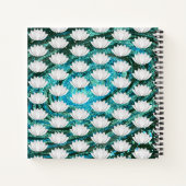 ロータスフラワーブルーグリーン銀河系手帳 ノートブック (裏面)