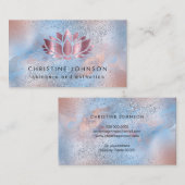 ロータスフラワーブルーバラ金ゴールド 名刺 (正面/裏面)