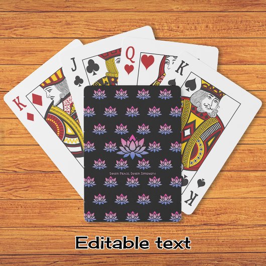 ロータスフラワーブルーピンクカスタム文字 トランプ