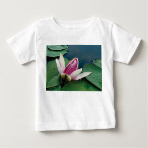 ロータスフラワーブロッサムベビージャージーTシャツホワイト ベビーTシャツ
