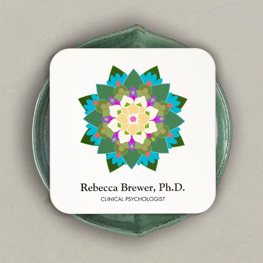 ロータスフラワーホリスティックメンタルヘルスヒーラー スクエア名刺