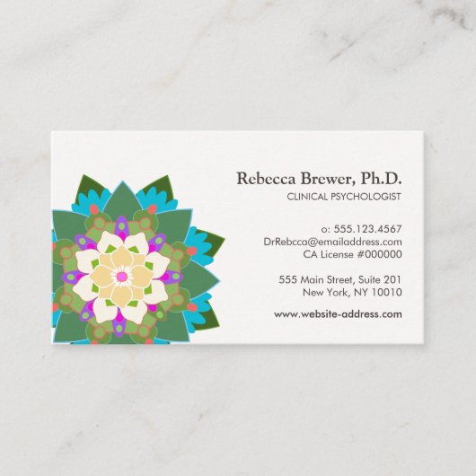 ロータスフラワーホリスティックメンタルヘルスヒーラー 名刺 (正面)