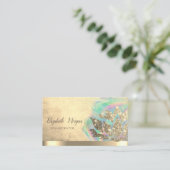 ロータスフラワーホログラフィックインクヨガインストラクター 名刺 (スタンド正面)