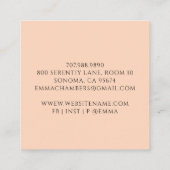 ロータスフラワーマッサージセラピスト桃 スクエア名刺 (裏面)