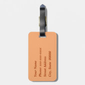 ロータスフラワーマンダラパステルとマンダリンオレンジ ラゲッジタグ (裏面縦)