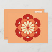 ロータスフラワーマンダラパステルオレンジマンダリン ポストカード (正面/裏面)