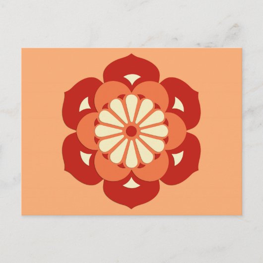 ロータスフラワーマンダラパステルオレンジマンダリン ポストカード (正面)