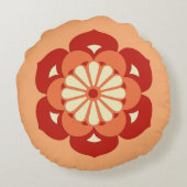 ロータスフラワーマンダラパステルオレンジマンダリン ラウンドクッション (裏面)