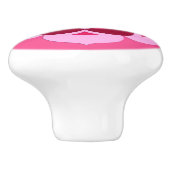 ロータスフラワーマンダラ、明るい赤紫色ピンクとブルゴーニュ セラミックノブ (側面)