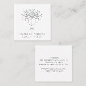 ロータスフラワーメディテーションマッサージセラピスト スクエア名刺 (正面/裏面)