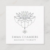 ロータスフラワーメディテーションマッサージセラピスト スクエア名刺 (正面)