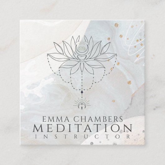 ロータスフラワーメディテーション先生 スクエア名刺 (正面)