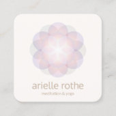 ロータスフラワーモダンマンダラルヨガ先生 スクエア名刺 (正面)