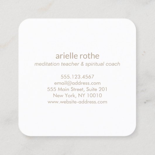 ロータスフラワーモダンマンダラルヨガ先生 スクエア名刺 (裏面)