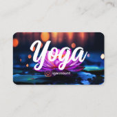 ロータスフラワーモダンヨガエレガント先生テンプレート 名刺 (裏面)