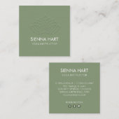 ロータスフラワーヨガインストラクターセージ スクエア名刺 (正面/裏面)