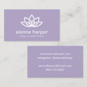 ロータスフラワーヨガインストラクターパープル 名刺 (正面/裏面)