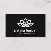 ロータスフラワーヨガインストラクターブラック 名刺 (正面)