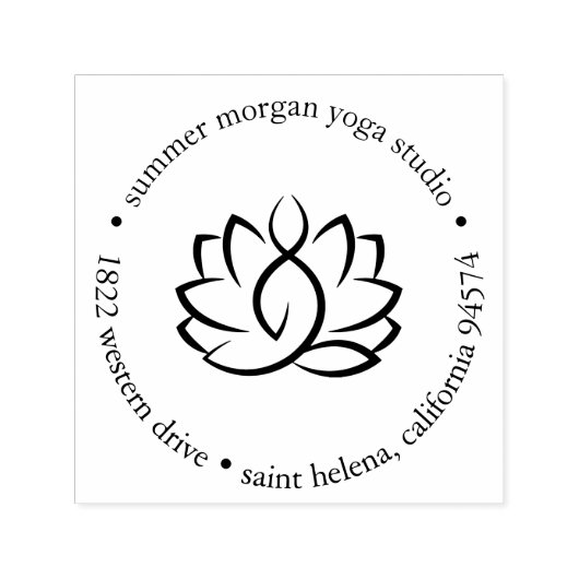 ロータスフラワーヨガウェルネススパ差出人住所 セルフインキングスタンプ (デザイン)