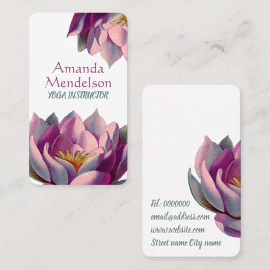 ロータスフラワーヨガスパフィットネス 名刺 (正面/裏面)