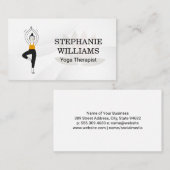 ロータスフラワーヨガポーズイラストレーション 名刺 (正面/裏面)