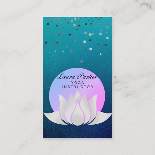 ロータスフラワーヨガヴィンテージ瞑想ホリスティック 名刺 (正面)