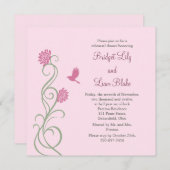 ロータスフラワーリハーサルディナー（ピンク） 招待状 (正面/裏面)