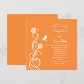 ロータスフラワーリハーサルディナー（明るいオレンジ） 招待状 (正面/裏面)