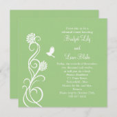 ロータスフラワーリハーサルディナー(緑) 招待状 (正面/裏面)