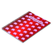 ロータスフラワーレッドフォイル背景ノートブック ノートブック (左側)