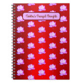 ロータスフラワーレッドフォイル背景ノートブック ノートブック (正面)