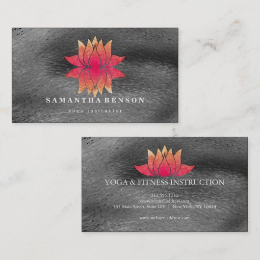ロータスフラワーロゴヨガビジネスカード 名刺 (正面/裏面)