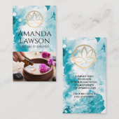 ロータスフラワーロゴ | アロマセラピー油 名刺 (正面/裏面)