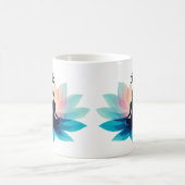 ロータスフラワー瞑想マグカップとスピリチュアル文字 コーヒーマグカップ (中央)