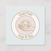 ロータスフラワー美しいスパ スクエア名刺 (正面)