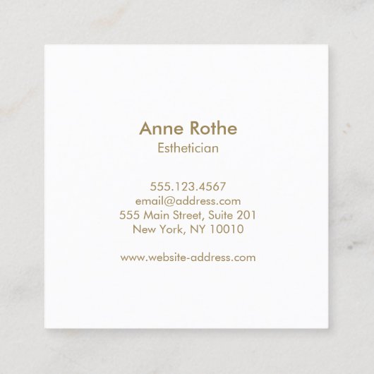 ロータスフラワー美しいスパ スクエア名刺 (裏面)