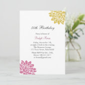 ロータスフラワー誕生日招待状 招待状 (スタンド正面)