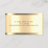 ロータスフラワー金ゴールドグリッターヨガ 名刺 (裏面)