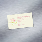 ロータスフラワー/ウォーターリリーイラストレーション マグネット名刺 (インサイチュ)