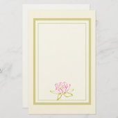 ロータスフラワー/ウォーターリリーイラストレーション 便箋 (正面/裏面)