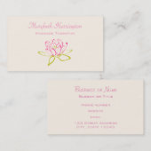 ロータスフラワー/ウォーターリリーイラストレーション 名刺 (正面/裏面)