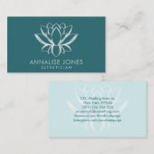 ロータスフラワー – パールパウダーブルーグリーン 名刺 (正面/裏面)