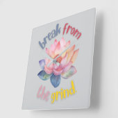 ロータスフラワーBFTG時計 スクエア壁時計 (傾斜)