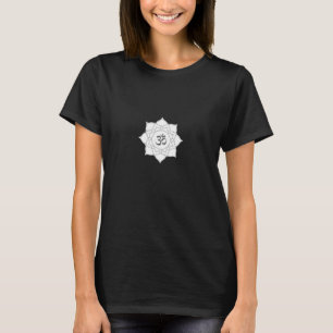 ロータスフラワーOmシンボルスケッチ Tシャツ