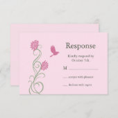 ロータスフラワーRSVP （ピンク） 出欠カード (正面/裏面)