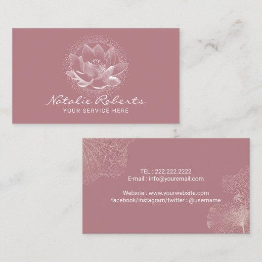 ロータスフラ白熱［赤熱］光を放つワーダスティバラヨガインストラクター 名刺 (正面/裏面)