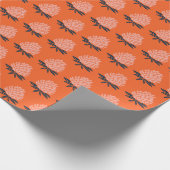 ロータスフロワーズオレンジブルーピンクホリデーギフト ラッピングペーパー (角)
