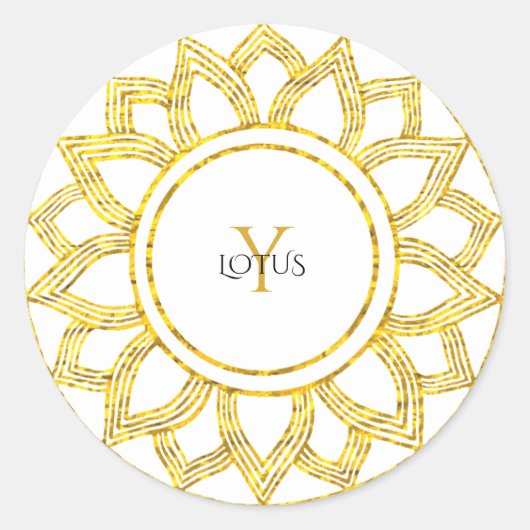 ロータスフローラエレガント金ゴールドマンダラモノグラム ラウンドシール (正面)