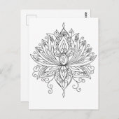 ロータスフローラマンダラアダルトカラーリング ポストカード (正面/裏面)